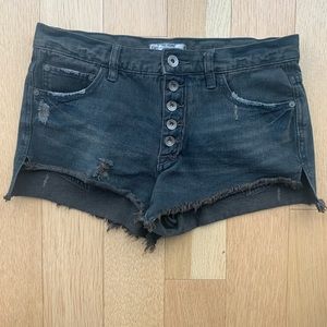Free people button fly jean shorts